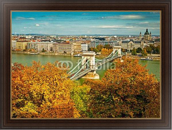 Постер Венгрия. Будапешт осенью с типом исполнения На холсте в раме в багетной раме 1.023.151