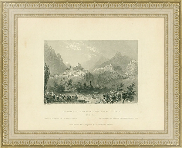 Постер Approach to Briancon, from Mount Dauphin (High Alps) 1 с типом исполнения Акварель в раме в багетной раме 484.M48.725