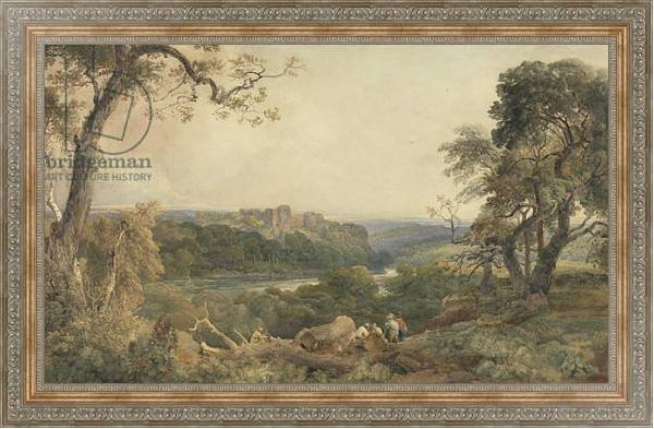 Постер Castle above a River, Woodcutters in the Foreground с типом исполнения На холсте в раме в багетной раме 484.M48.310