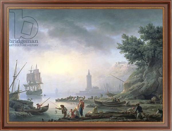 Постер Seaport at Dawn, 1751 с типом исполнения На холсте в раме в багетной раме 35-M719P-83