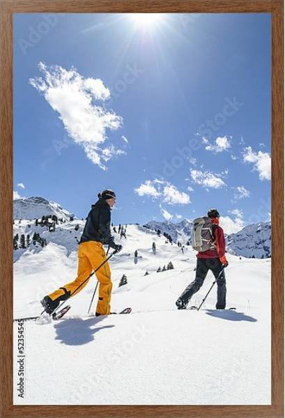 Постер Лыжная прогулка с типом исполнения На холсте в раме в багетной раме 1727.4310