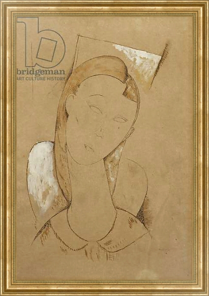 Постер Young Woman; Giovane Donna, c. 1917-1918 с типом исполнения На холсте в раме в багетной раме NA033.1.051