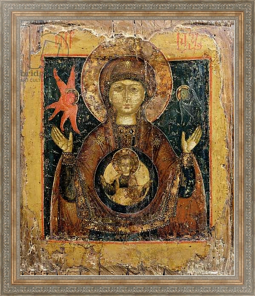 Постер The Mother of God of the Sign, icon, late 17th century с типом исполнения На холсте в раме в багетной раме 484.M48.310
