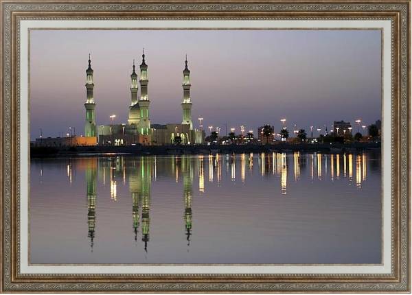 Постер ОАЭ. Рас-эль-Хайма, Мечеть шейха Заида с типом исполнения На холсте в раме в багетной раме 595.M52.330
