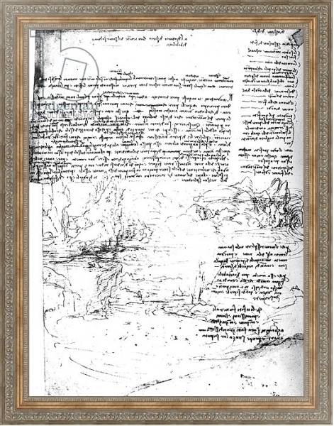 Постер Fol.145v-a, page from Da Vinci's notebook с типом исполнения На холсте в раме в багетной раме 484.M48.310