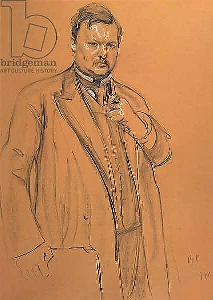 Постер Portrait of the Composer Alekandr Konstantinovich Glazunov, 1906 1 с типом исполнения На холсте без рамы