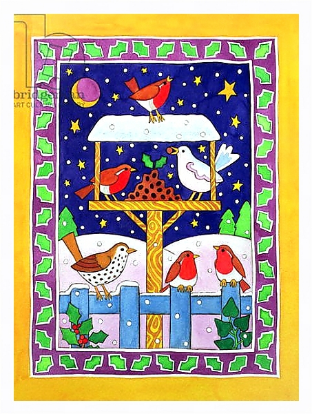Постер Christmas Feast for the Birds с типом исполнения На холсте в раме в багетной раме 221-03