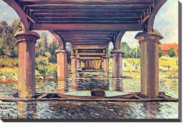 Постер Под мостом в Хэмптон-корте с типом исполнения На холсте без рамы