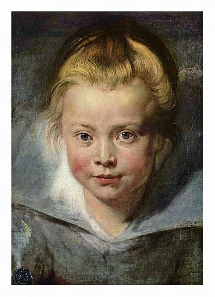 Постер Детская головка (Портрет Клары Серены Рубенс) с типом исполнения На холсте в раме в багетной раме 221-03