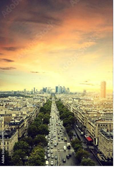 Постер Утро в Париже с типом исполнения На холсте без рамы