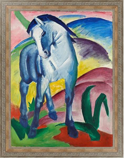 Постер Синяя лошадь I с типом исполнения На холсте в раме в багетной раме 484.M48.310