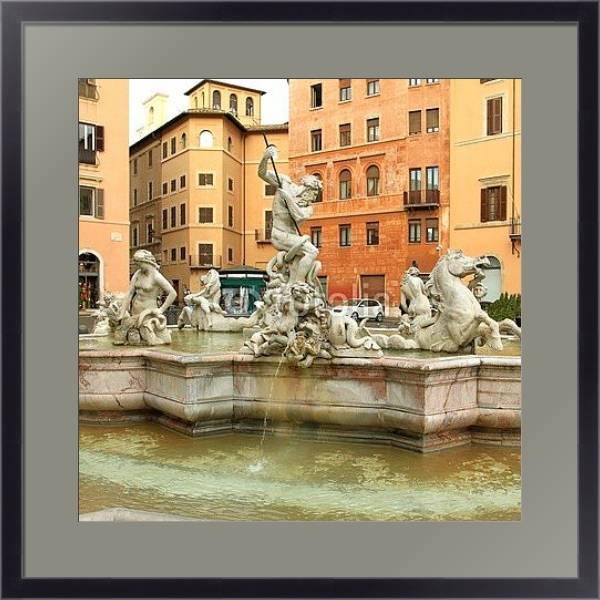 Постер Италия. Римский фонтан с типом исполнения Под стеклом в багетной раме 221-01