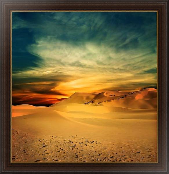 Постер Закат в пустыне 2 с типом исполнения На холсте в раме в багетной раме 1.023.151