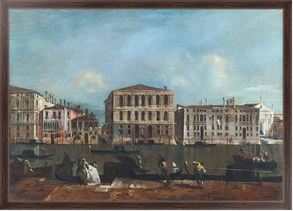 Постер Венеция - Гранд Канал и Палаццо Песаро с типом исполнения На холсте в раме в багетной раме 221-02