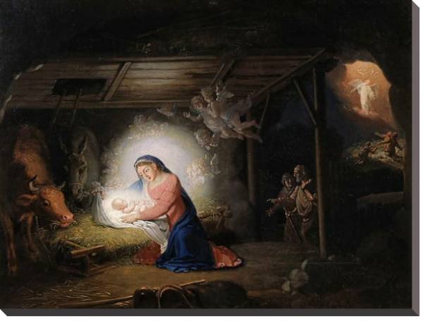 Постер Рождество Христово с типом исполнения На холсте без рамы