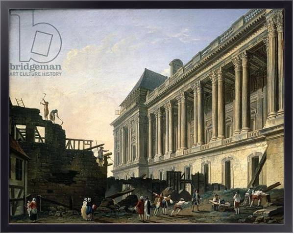 Постер The Clearing of the Louvre colonnade, 1764 с типом исполнения На холсте в раме в багетной раме 221-01