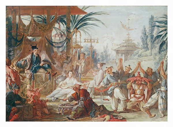 Постер Chinoiseries: Danse Chinoise, c.1742 с типом исполнения На холсте в раме в багетной раме 221-03