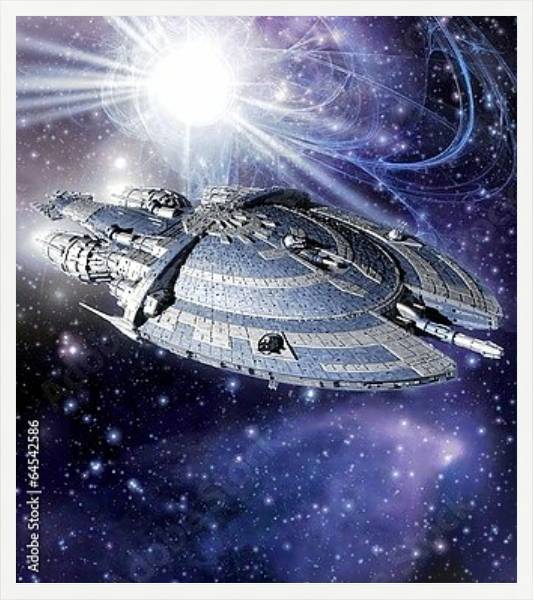 Постер Космический корабль №007 с типом исполнения На холсте в раме в багетной раме 221-01
