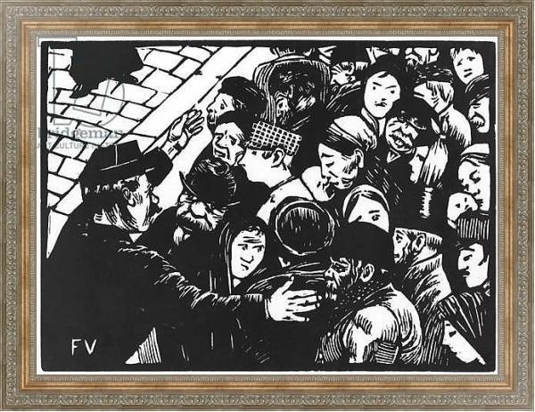 Постер The Paris crowd, 1892 с типом исполнения На холсте в раме в багетной раме 484.M48.310