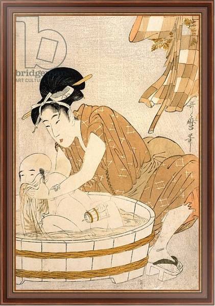 Постер The Bath, Edo period с типом исполнения На холсте в раме в багетной раме 35-M719P-83