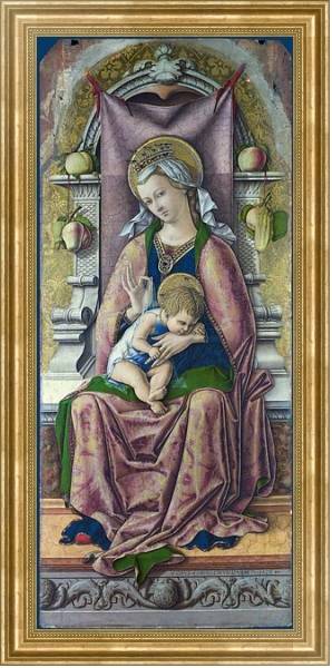 Постер Дева Мария и младенец 8 с типом исполнения На холсте в раме в багетной раме NA033.1.051