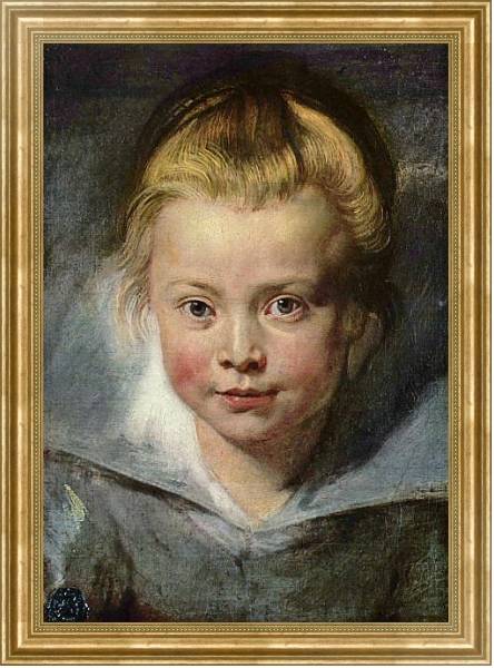 Постер Детская головка (Портрет Клары Серены Рубенс) с типом исполнения На холсте в раме в багетной раме NA033.1.051