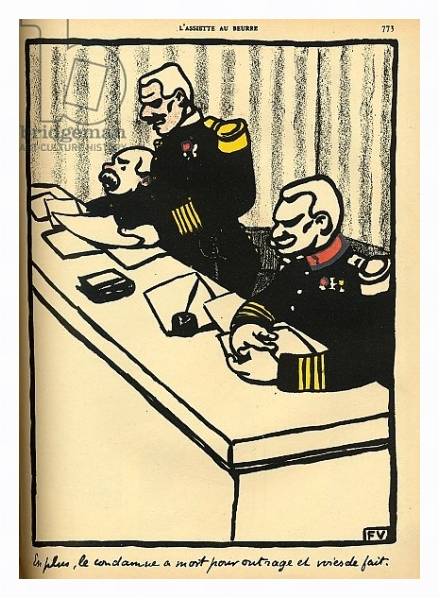 Постер A military tribunal pronounes a death sentence, 1902 с типом исполнения На холсте в раме в багетной раме 221-03