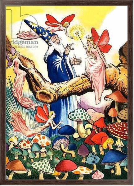 Постер Wizard in the Mushroom Forest с типом исполнения На холсте в раме в багетной раме 221-02