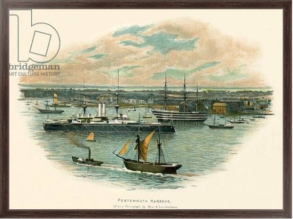 Постер Portsmouth harbour с типом исполнения На холсте в раме в багетной раме 221-02