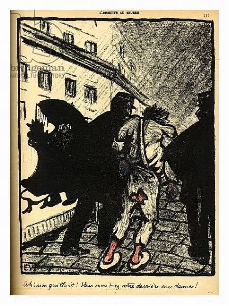 Постер Two policemen take away a tramp dressed in rags, from 'Crimes and Punishments', 1902 с типом исполнения На холсте в раме в багетной раме 221-03