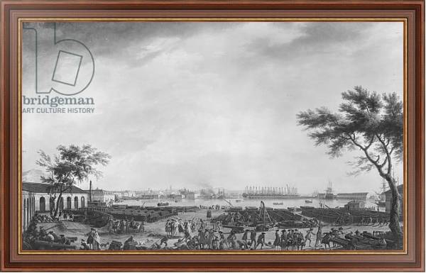 Постер New Port and Arsenal of Toulon, seen from the artillery depot, 1755 с типом исполнения На холсте в раме в багетной раме 35-M719P-83