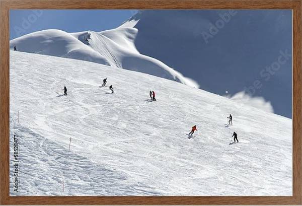 Постер Лыжный курорт с типом исполнения На холсте в раме в багетной раме 1727.4310