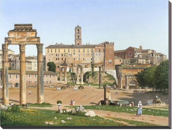 Постер Вид на Римский форум с типом исполнения На холсте без рамы