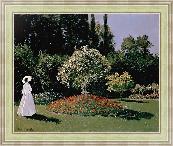 Постер Дама в саду Сент-Адресс с типом исполнения На холсте в раме в багетной раме NA053.0.113