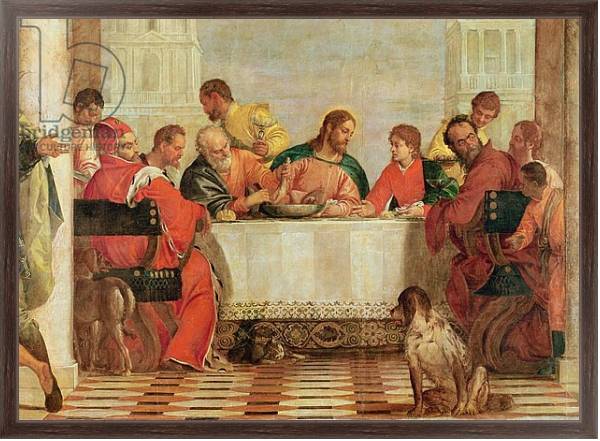 Постер Detail of The Feast in the House of Levi, 1573 с типом исполнения На холсте в раме в багетной раме 221-02