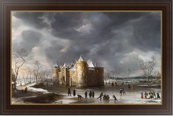 Постер Замок в Мейдене зимой с типом исполнения На холсте в раме в багетной раме 1.023.151