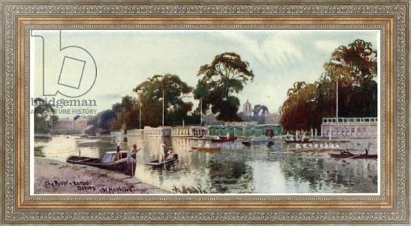 Постер The river and barges с типом исполнения На холсте в раме в багетной раме 484.M48.310
