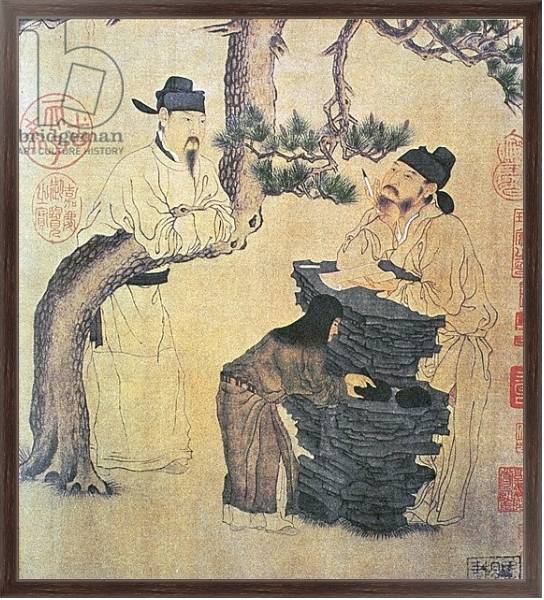 Постер An Ancient Chinese Poet, facsimile of original Chinese scroll с типом исполнения На холсте в раме в багетной раме 221-02