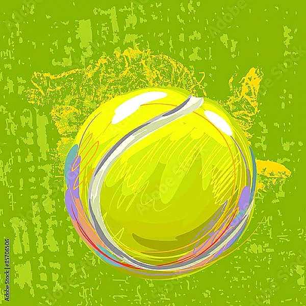 Постер Теннисный мяч с типом исполнения На холсте без рамы