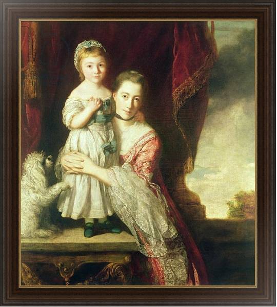 Постер Georgiana, Countess Spencer with Lady Georgiana Spencer, 1759-61 с типом исполнения На холсте в раме в багетной раме 1.023.151