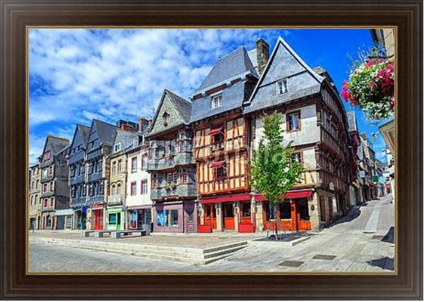 Постер Франция, Бретань. Historical city center of Lannion с типом исполнения На холсте в раме в багетной раме 1.023.151