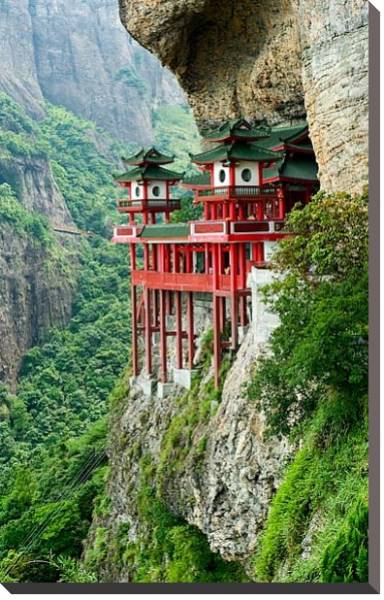 Постер Китай. Храм в скале с типом исполнения На холсте без рамы