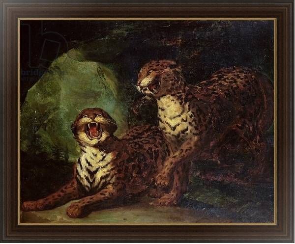 Постер Two Leopards, c. 1820 с типом исполнения На холсте в раме в багетной раме 1.023.151