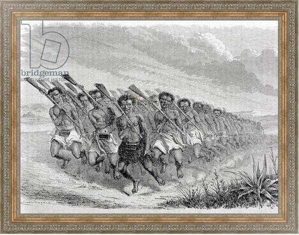 Постер Maori Warriors Performing a War Dance, illustration from 'The Return to the World' с типом исполнения На холсте в раме в багетной раме 484.M48.310