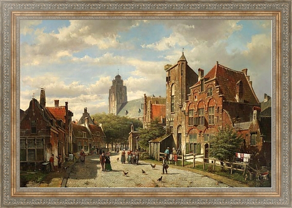 Постер Голландский городок с типом исполнения На холсте в раме в багетной раме 484.M48.310