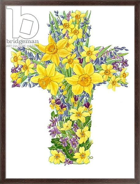 Постер Floral Cross I, 1998 с типом исполнения На холсте в раме в багетной раме 221-02