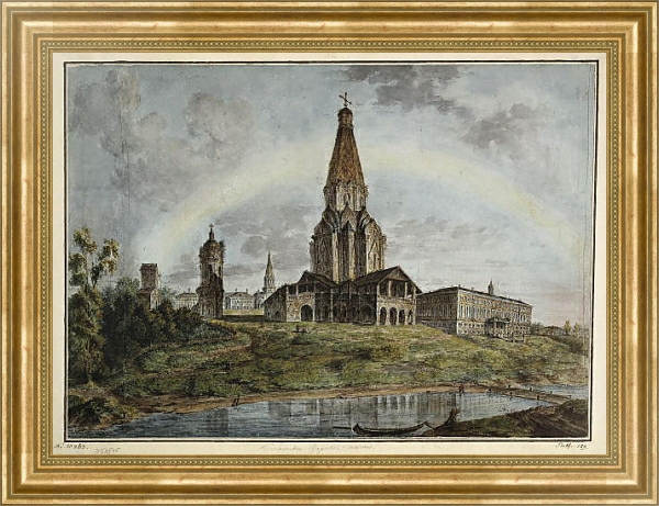 Постер Панорамный вид Коломенского с типом исполнения На холсте в раме в багетной раме NA033.1.051