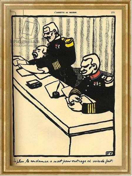 Постер A military tribunal pronounes a death sentence, 1902 с типом исполнения На холсте в раме в багетной раме NA033.1.051