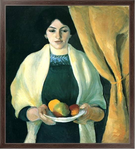 Постер Портрет с яблоками (Портрет жены художника) с типом исполнения На холсте в раме в багетной раме 221-02