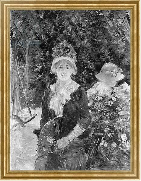 Постер Young Woman in a Garden, 1883 с типом исполнения На холсте в раме в багетной раме NA033.1.051